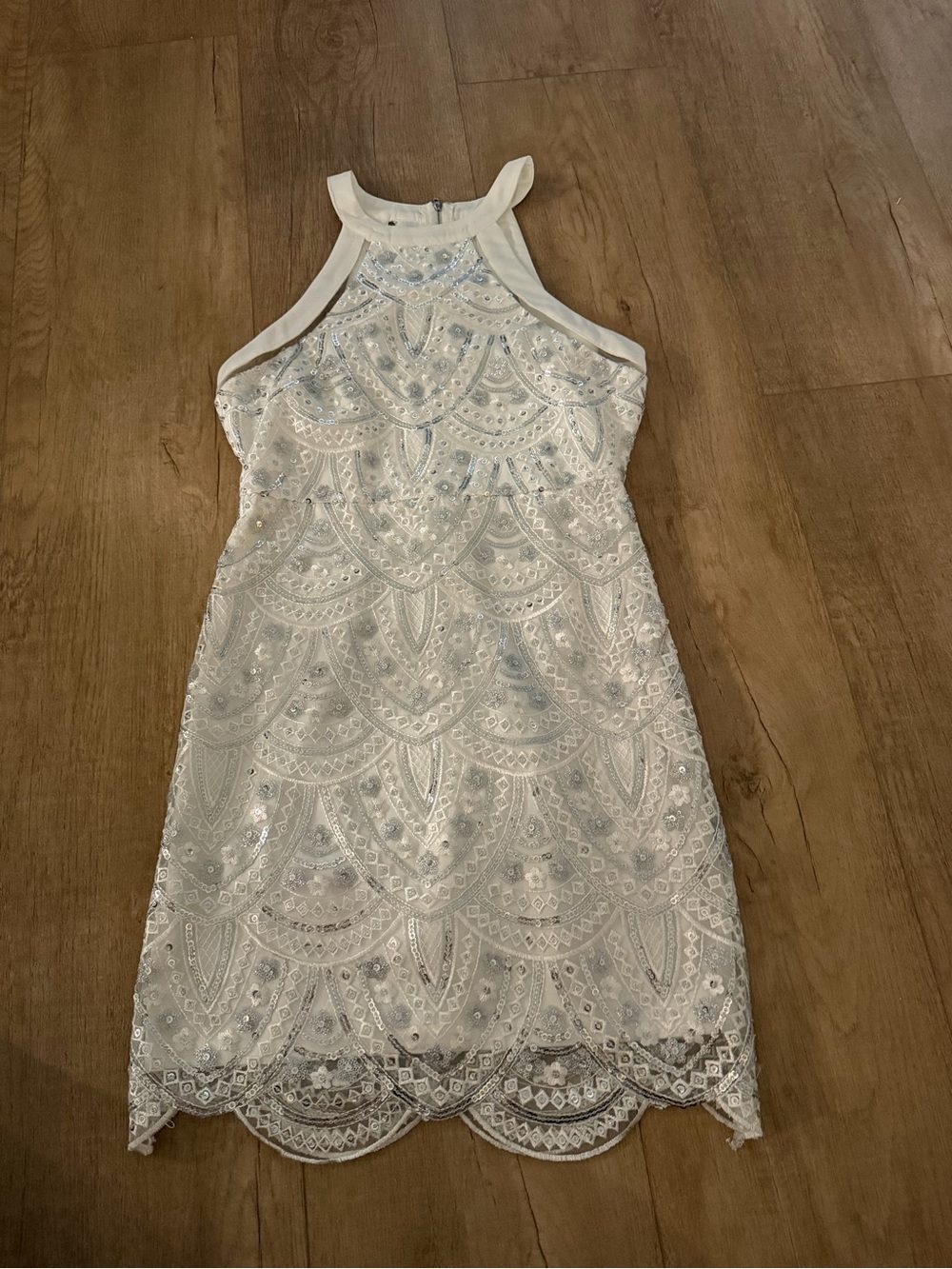 White Sequin Mini Dress